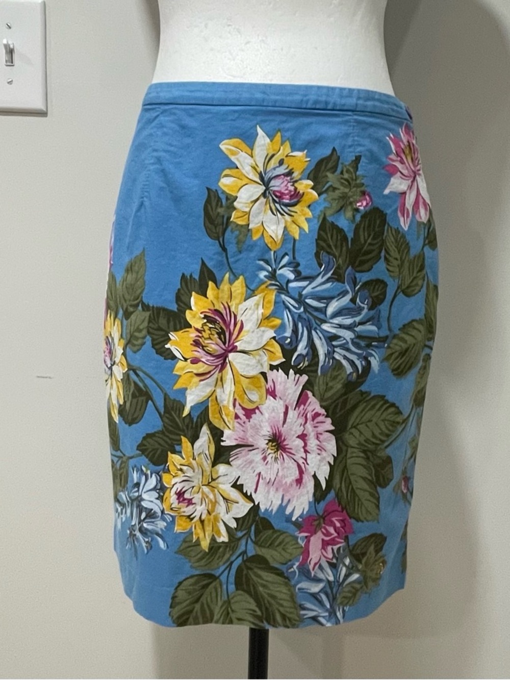 Vintage Petite Sophisticate Floral Cotton Skirt Cottage Spring Summer